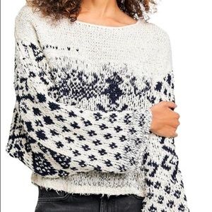 Midnight Beach Rib Off-the-Shoulder Sweater